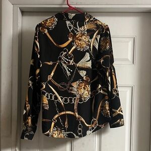 Elegant Black and Gold Women's Top